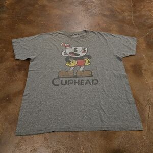 Jack of All Trades Cuphead Happy Pose Heather Gray T-Shirt XL